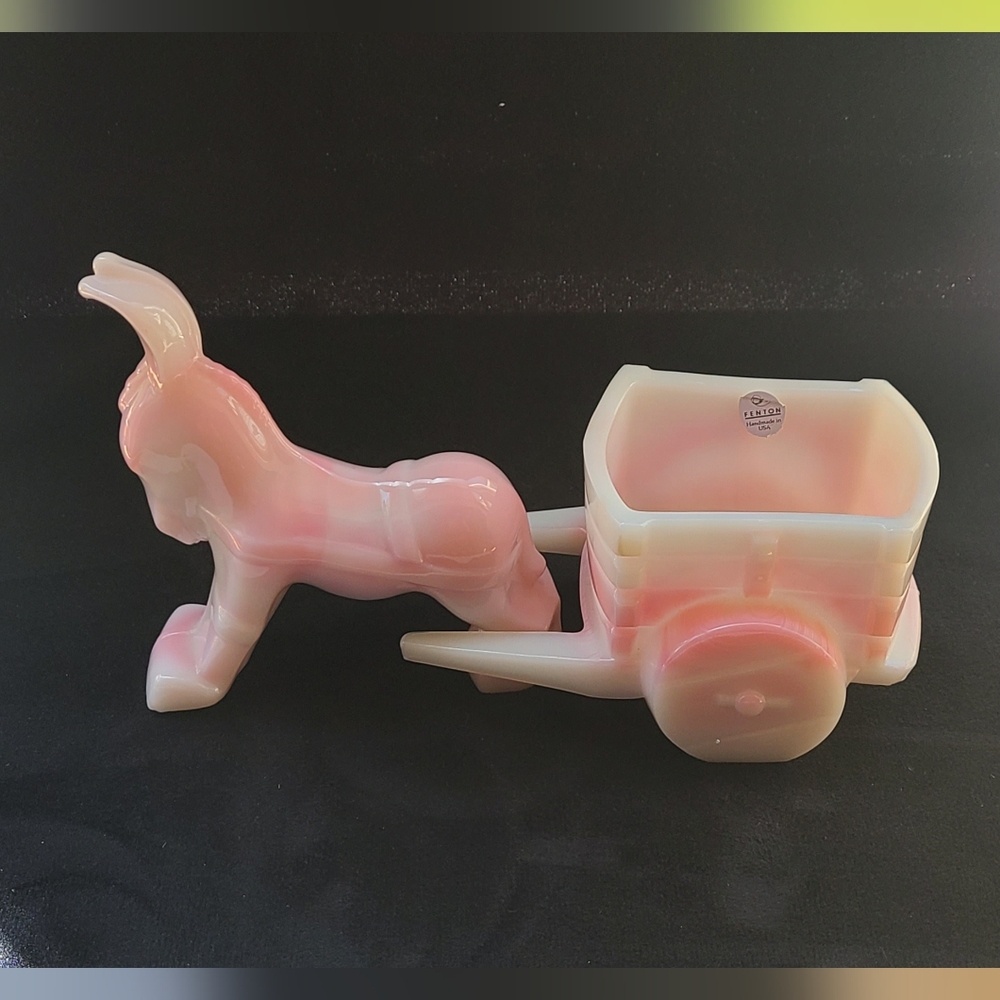 Fenton rosalene donkey & cart RARE